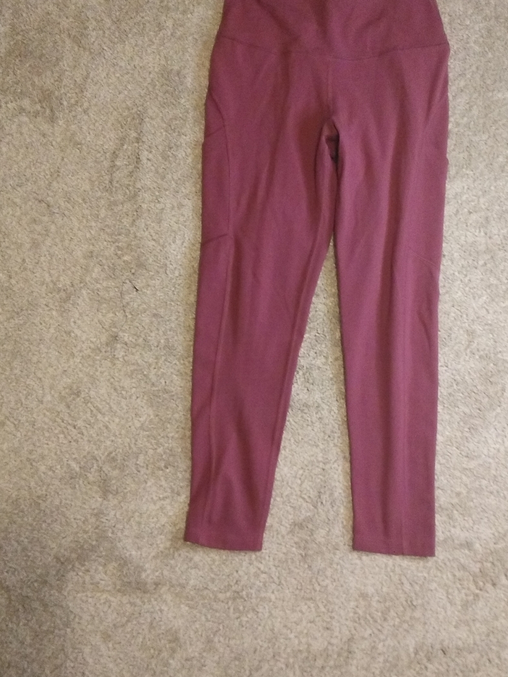 High-Waist Wine Colored Active Leggings
